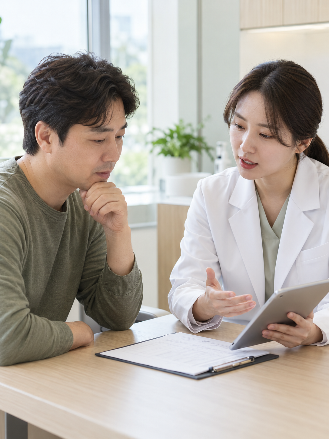 AI 생성 실사 예시: 피부과 상담 준비